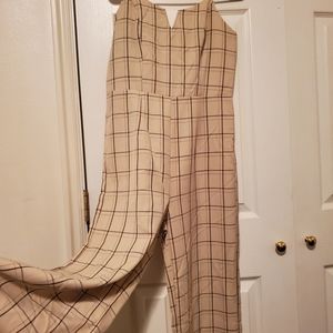 Tan and brown jumpsuit